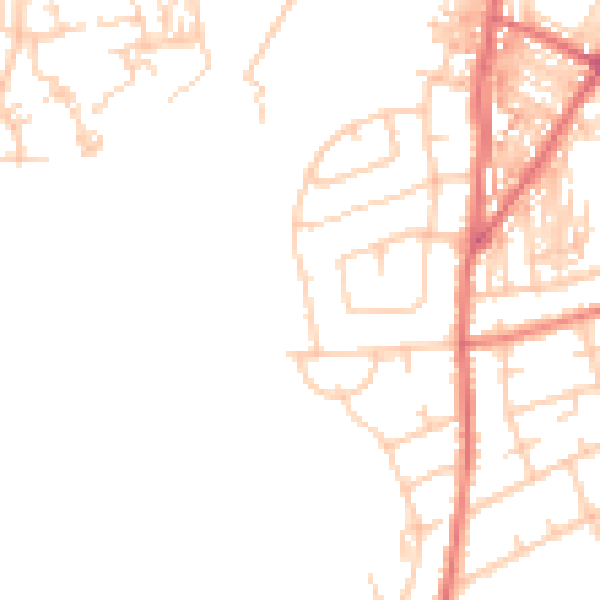 Daytime road noise heatmap for CA2 4DB