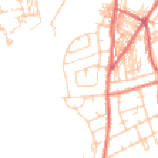 Daytime road noise heatmap for CA2 4DJ