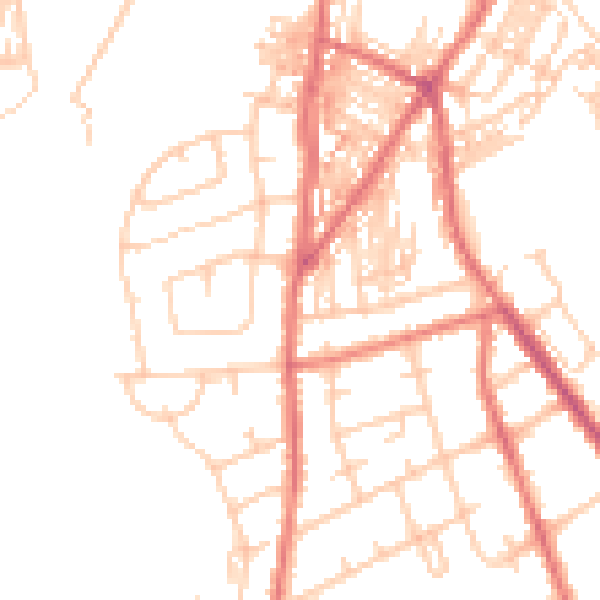 Daytime road noise heatmap for CA2 4DN