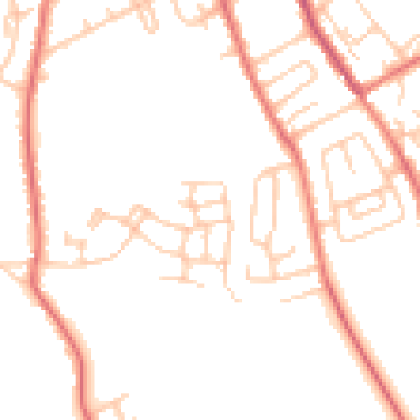 Daytime road noise heatmap for CA2 4DQ
