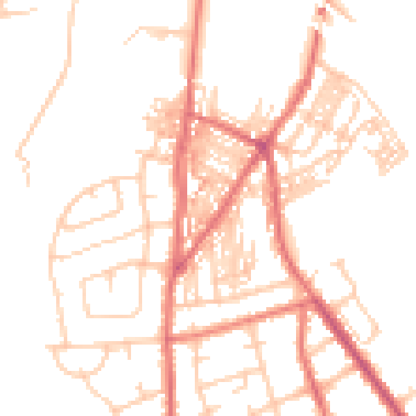 Daytime road noise heatmap for CA2 4DU