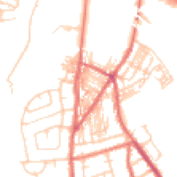 Daytime road noise heatmap for CA2 4DX