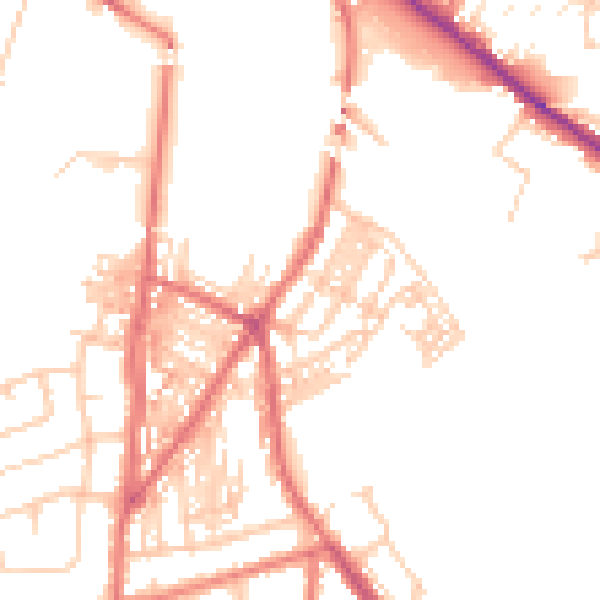 Daytime road noise heatmap for CA2 4EN