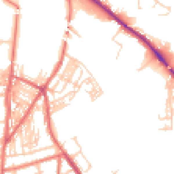 Daytime road noise heatmap for CA2 4EX