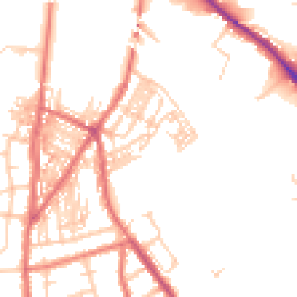 Daytime road noise heatmap for CA2 4EY