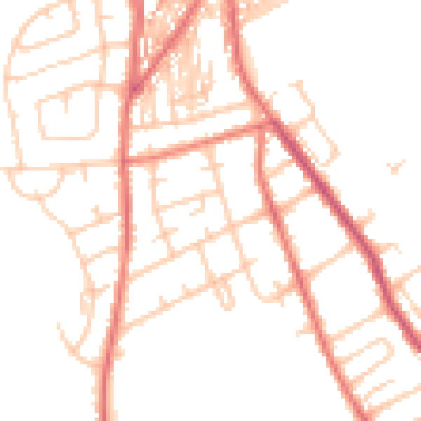 Daytime road noise heatmap for CA2 4FE