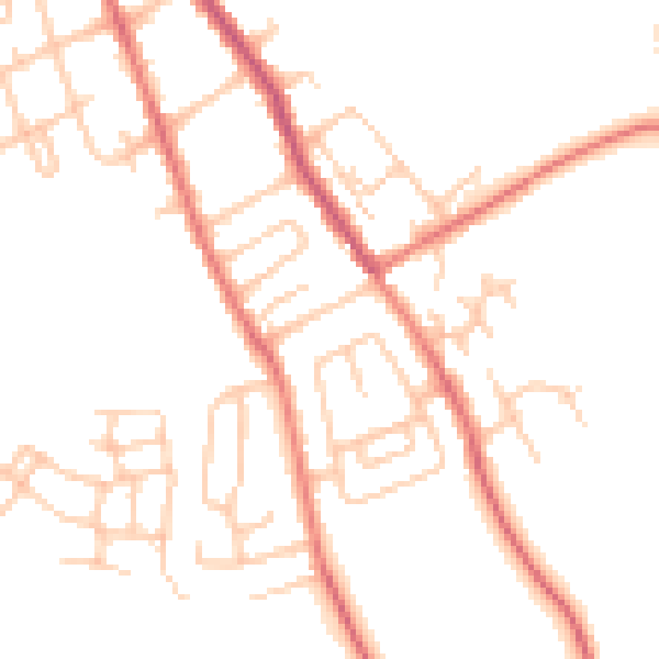 Daytime road noise heatmap for CA2 4NA