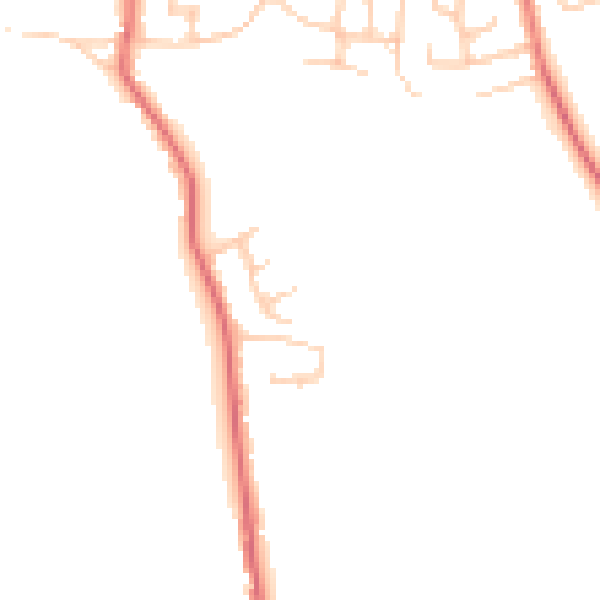 Daytime road noise heatmap for CA2 4SZ