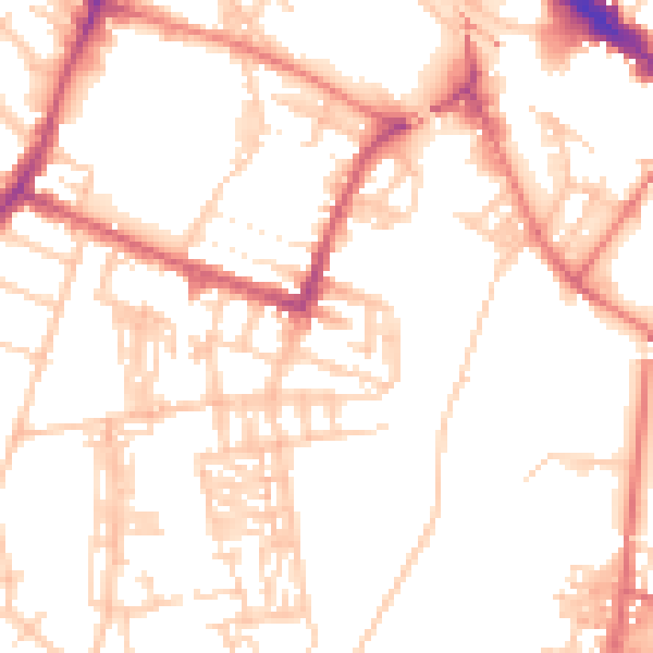Daytime road noise heatmap for CA2 5EJ