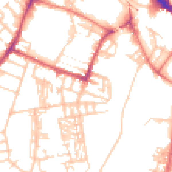 Daytime road noise heatmap for CA2 5EN