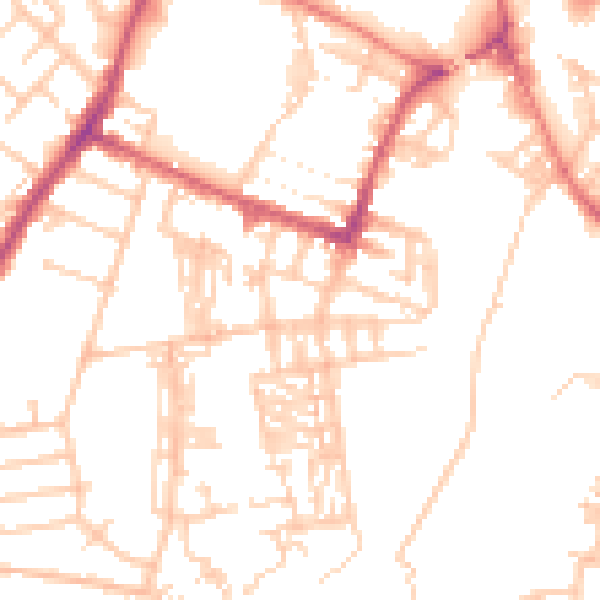 Daytime road noise heatmap for CA2 5HP
