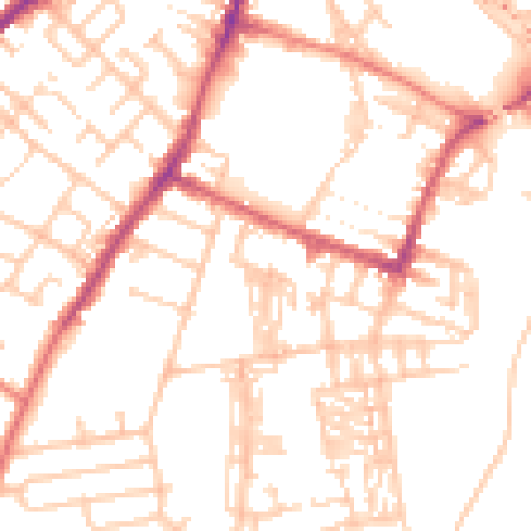 Daytime road noise heatmap for CA2 5HW