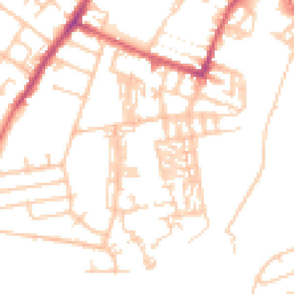 Daytime road noise heatmap for CA2 5JG