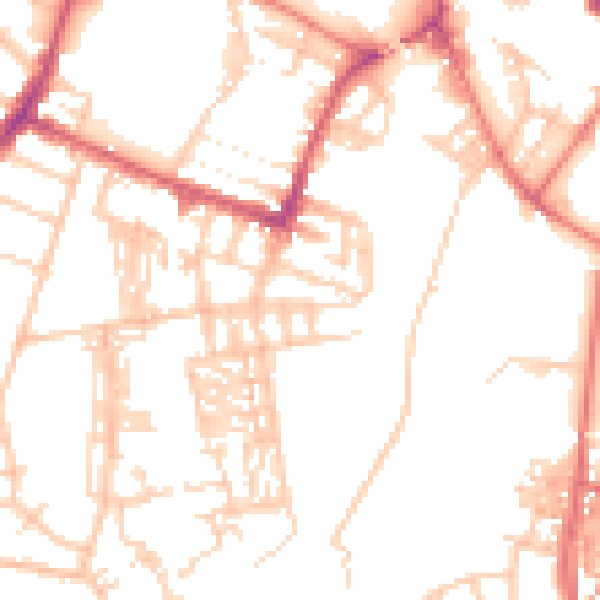 Daytime road noise heatmap for CA2 5JL