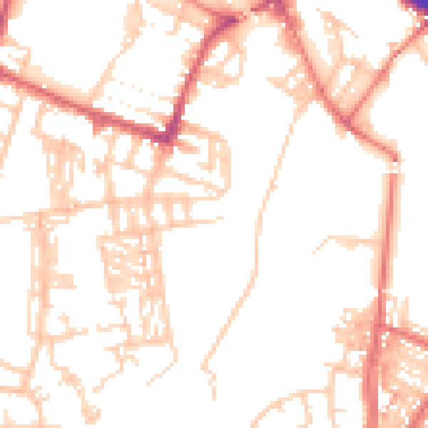 Daytime road noise heatmap for CA2 5JR