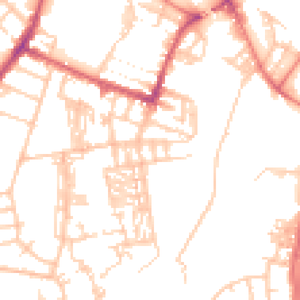 Daytime road noise heatmap for CA2 5JW