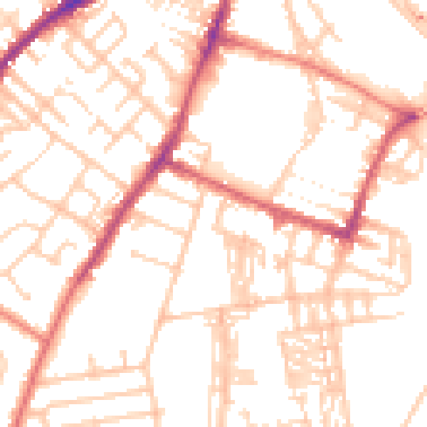 Daytime road noise heatmap for CA2 5NG