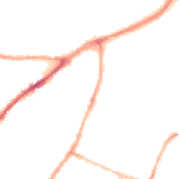 Night-time road noise heatmap for CA2 5TX