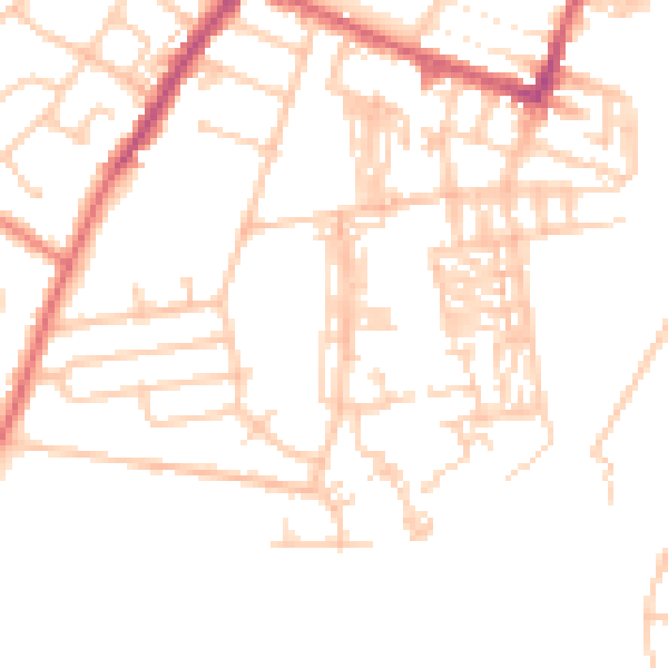 Daytime road noise heatmap for CA2 6AD