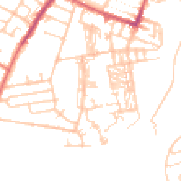 Daytime road noise heatmap for CA2 6AS