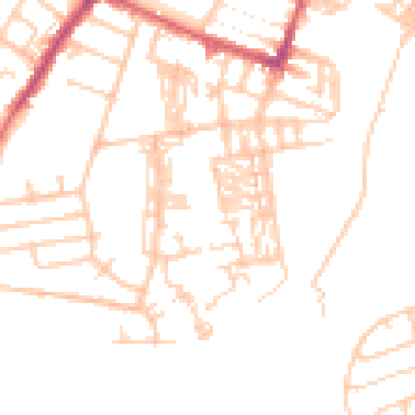 Daytime road noise heatmap for CA2 6AZ