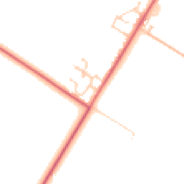 Daytime road noise heatmap for CA2 6BA
