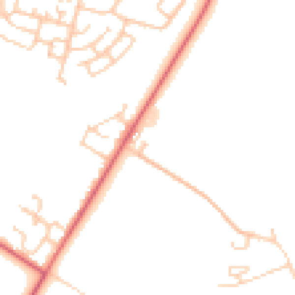 Daytime road noise heatmap for CA2 6DR
