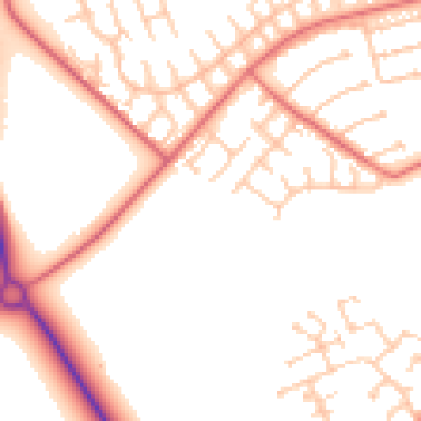Daytime road noise heatmap for CA2 6ET