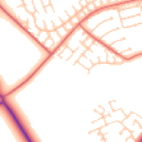 Daytime road noise heatmap for CA2 6EU