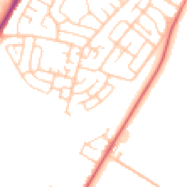 Daytime road noise heatmap for CA2 6LR