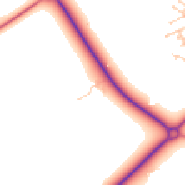 Daytime road noise heatmap for CA2 6QY