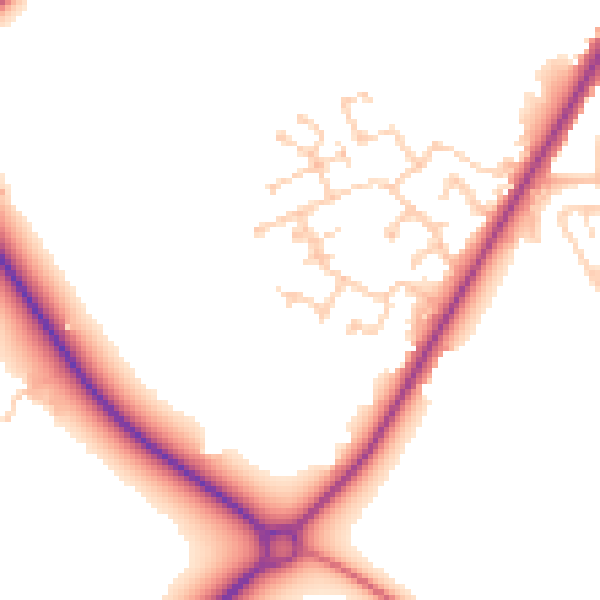 Daytime road noise heatmap for CA2 6RF