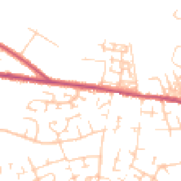 Daytime road noise heatmap for CA2 7LJ