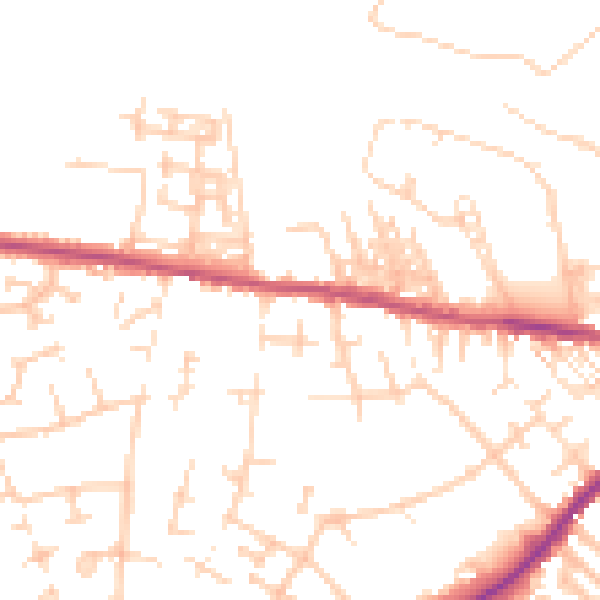 Daytime road noise heatmap for CA2 7LL