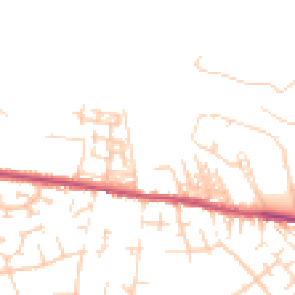 Daytime road noise heatmap for CA2 7NZ