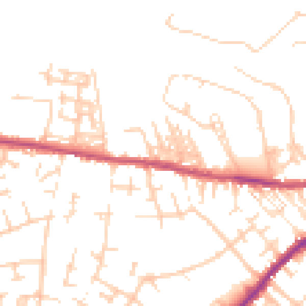 Daytime road noise heatmap for CA2 7PA