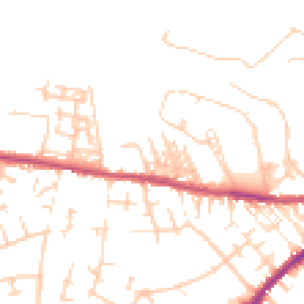 Daytime road noise heatmap for CA2 7PD