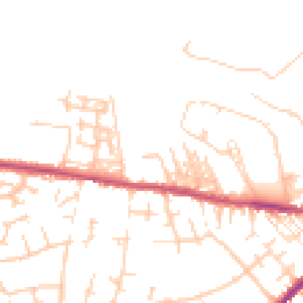 Daytime road noise heatmap for CA2 7PL