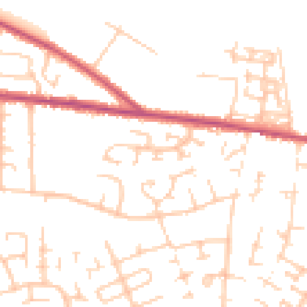 Daytime road noise heatmap for CA2 7PN