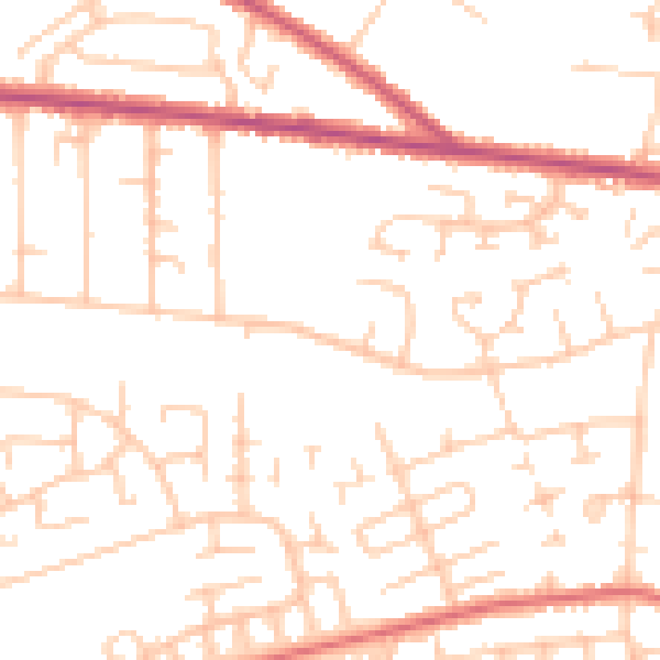 Daytime road noise heatmap for CA2 7PU