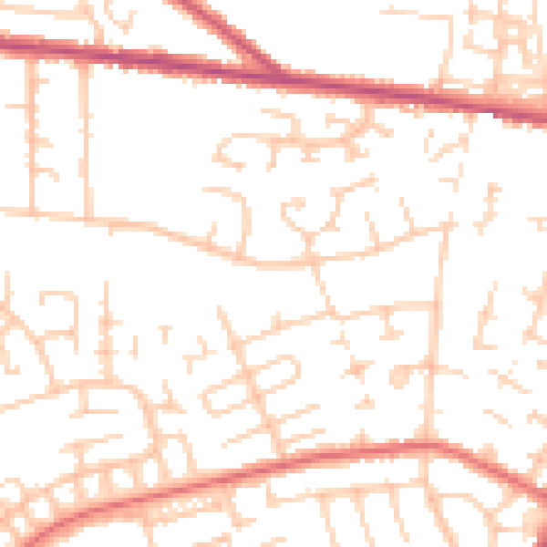 Daytime road noise heatmap for CA2 7QD
