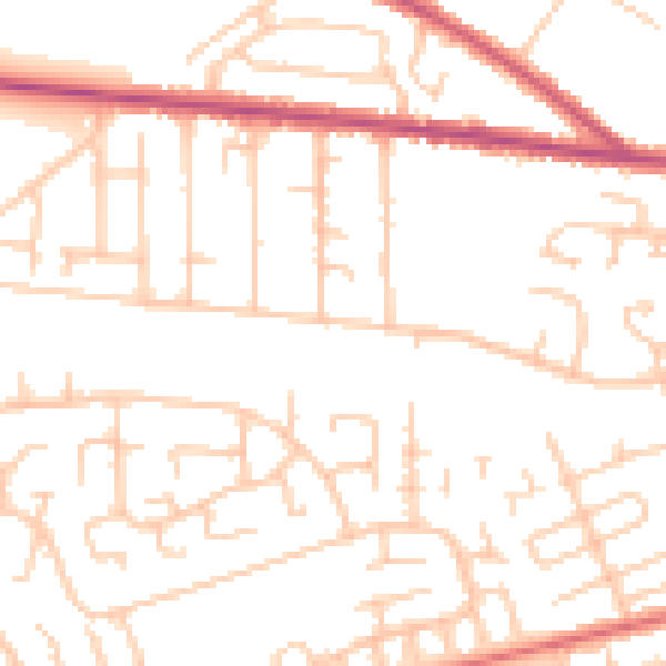 Daytime road noise heatmap for CA2 7QE