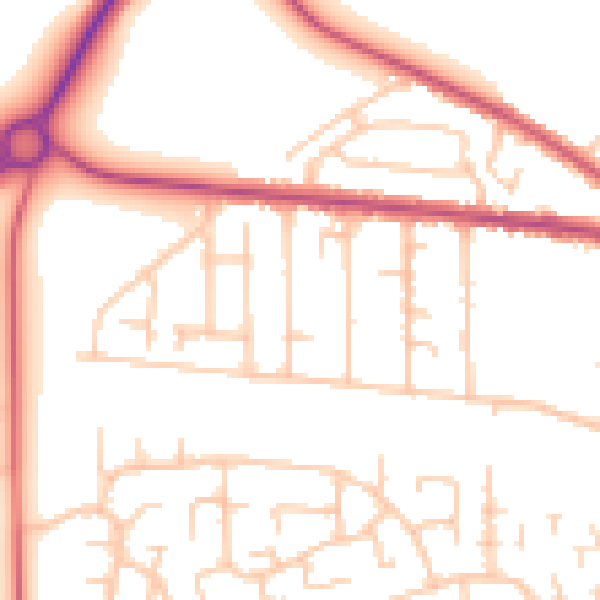 Daytime road noise heatmap for CA2 7QP