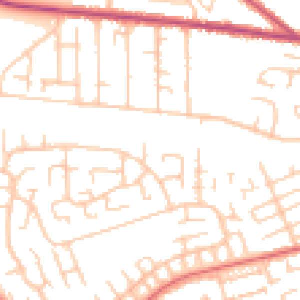 Daytime road noise heatmap for CA2 7XN