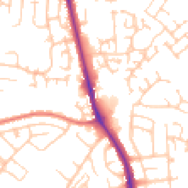 Daytime road noise heatmap for CA3 0AD