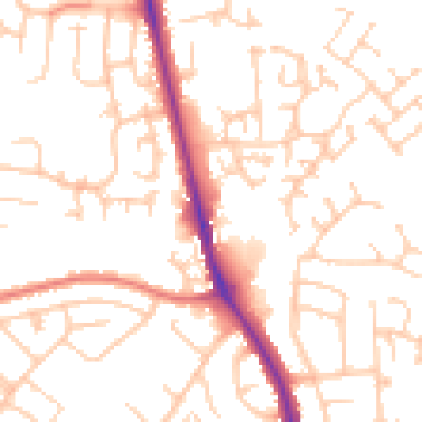 Daytime road noise heatmap for CA3 0AE