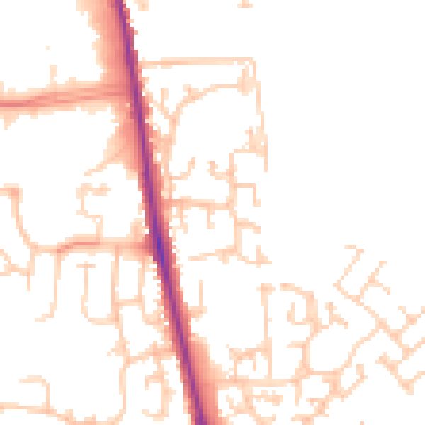 Daytime road noise heatmap for CA3 0AF