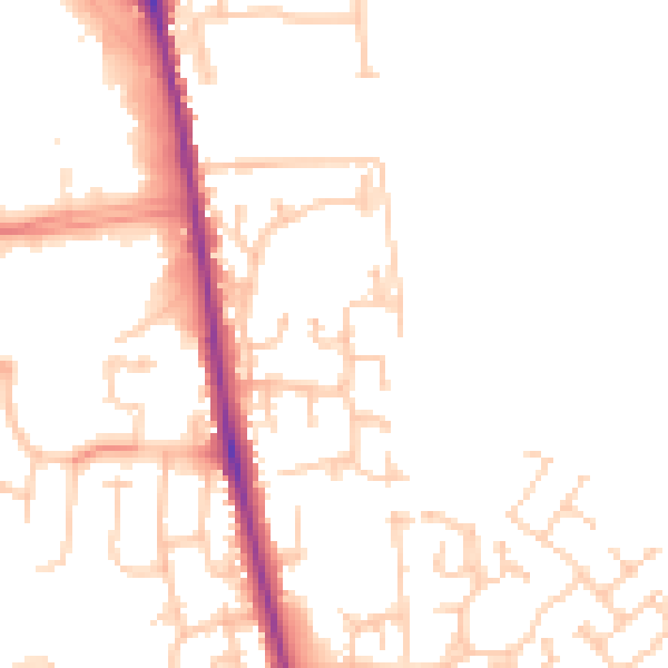 Daytime road noise heatmap for CA3 0AG