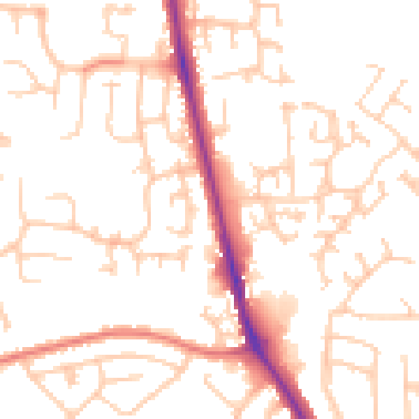 Daytime road noise heatmap for CA3 0AL