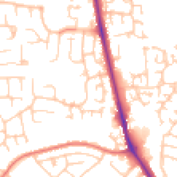 Daytime road noise heatmap for CA3 0AN